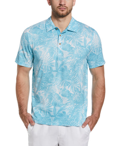 Tonal Tropical Print Polo (Maui Blue) 