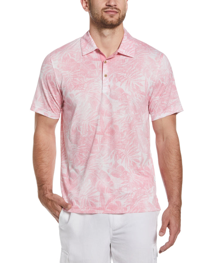 Tonal Tropical Print Polo (Wild Rose) 