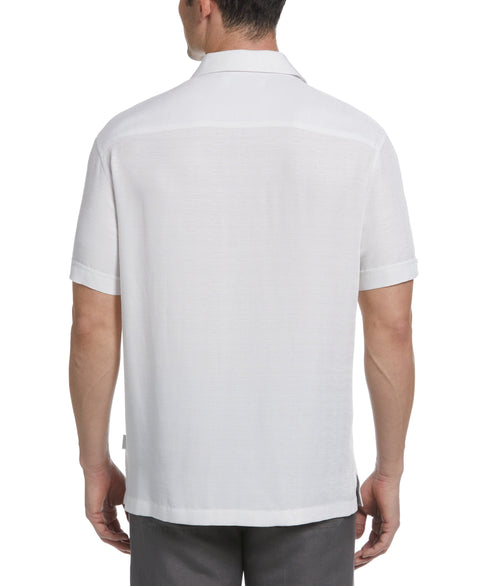Tropical Chest Print Camp Collar Shirt (Brilliant White) 
