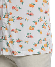 Tropical Fruit Print Button Down Shirt (Brilliant White) 