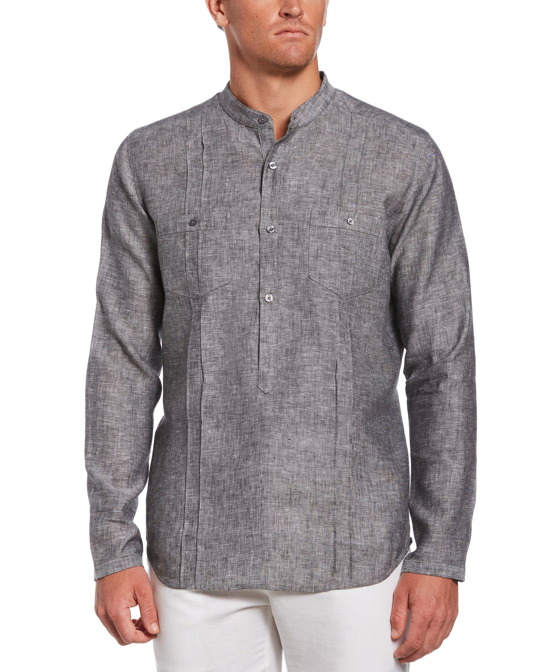 Two-Pocket Pintuck Popover Shirt (Meteorite)