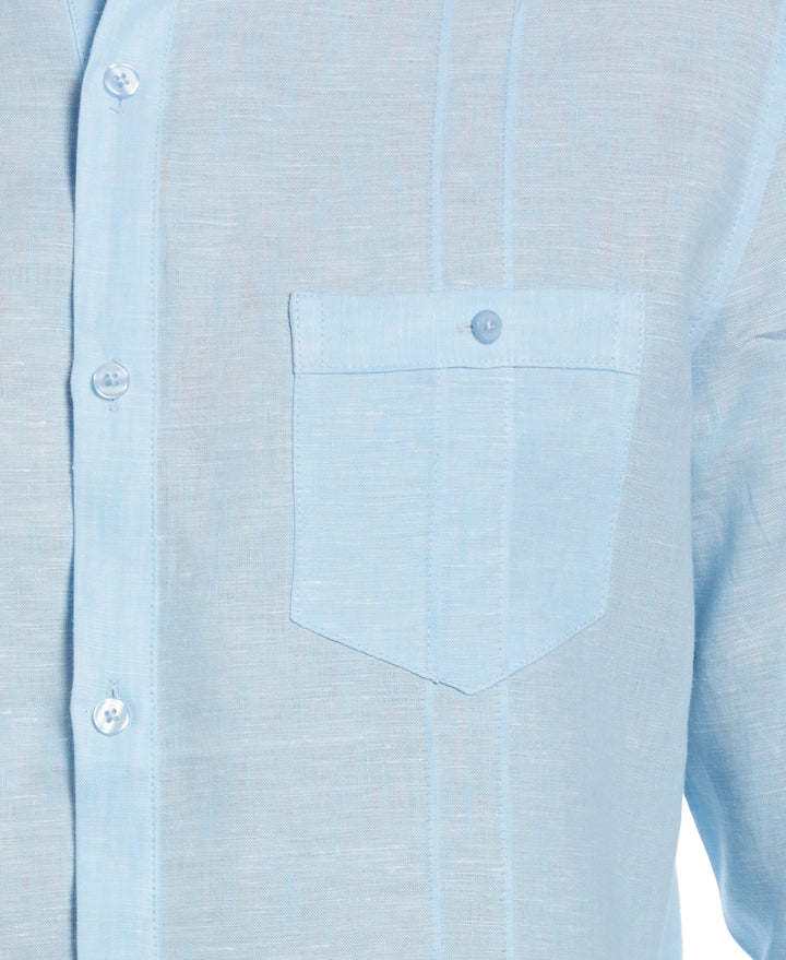 Two-Pocket Pintuck Popover Shirt (Sky Blue)