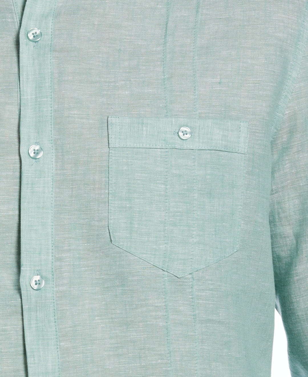 Two-Pocket Pintuck Popover Shirt (Malachite Green)