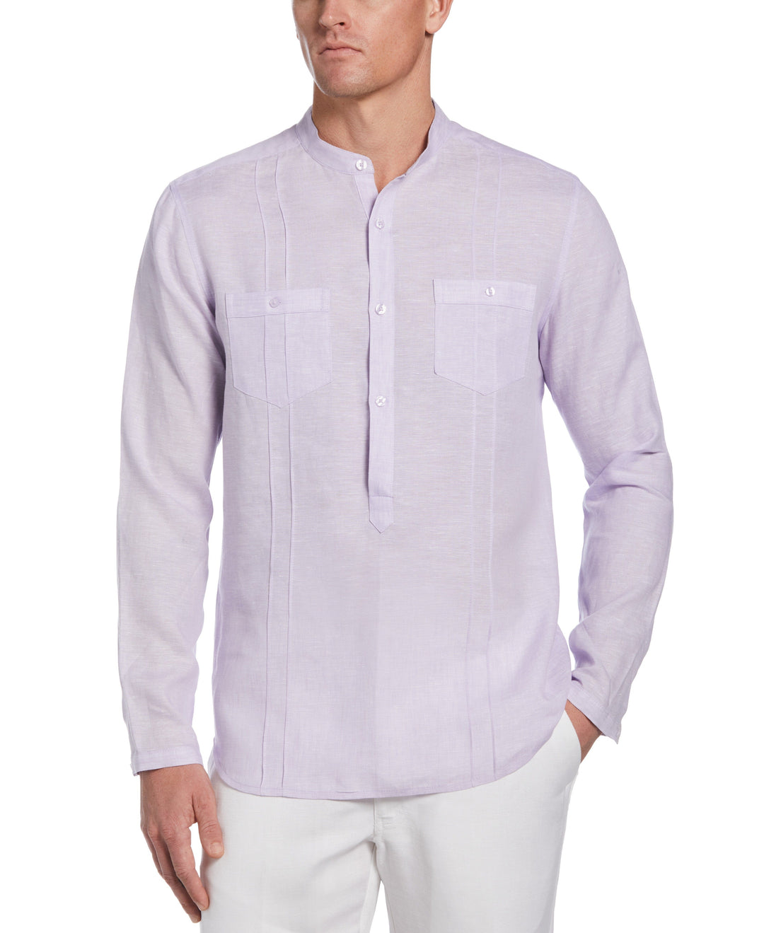 Two-Pocket Pintuck Popover Shirt (Pastel Lilac)