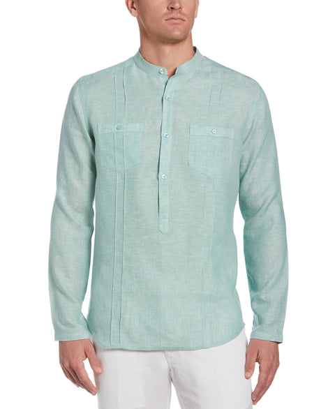 Two-Pocket Pintuck Popover Shirt-Casual Shirts-Malachite Green-XXL-Cubavera
