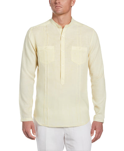 Two-Pocket Pintuck Popover Shirt-Casual Shirts-Pale Banana-M-Cubavera
