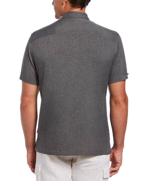 Two-Tone Cross Tuck Chambray Shirt-Casual Shirts-Cubavera
