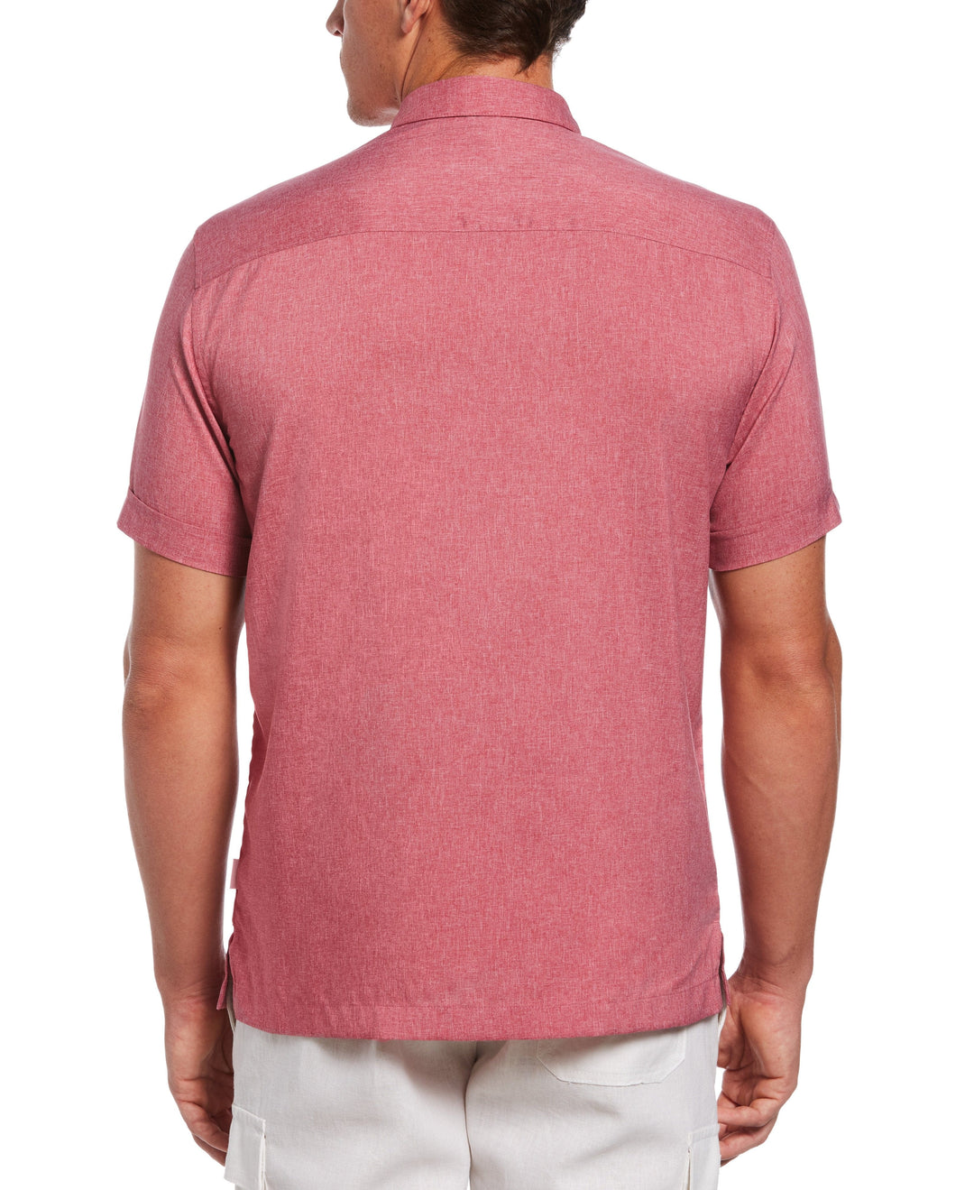 Two-Tone Cross Tuck Chambray Shirt-Casual Shirts-Cubavera