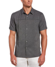 Two-Tone Cross Tuck Chambray Shirt-Casual Shirts-Jet Black-M-Cubavera