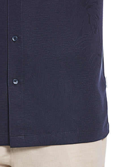 Two-Tone One Pocket Floral Print Shirt (Navy Blazer) 