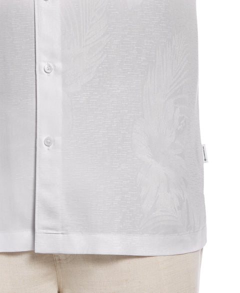 Two-Tone One Pocket Floral Print Shirt (Brilliant White) 