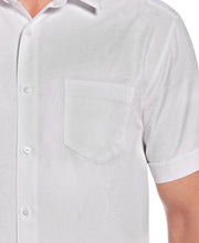 Two-Tone One Pocket Floral Print Shirt (Brilliant White) 