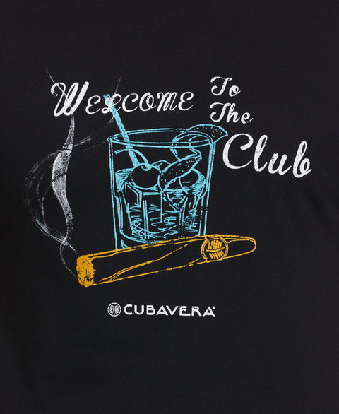 Welcome to the Club Print Tee (Deep Black) 
