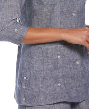Two-Tone Linen Guayabera Shirt--Cubavera