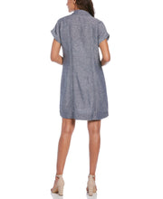 Two-Tone Two-Pocket Linen Guayabera Dress--Cubavera