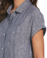 Two-Tone Two-Pocket Linen Guayabera Dress--Cubavera