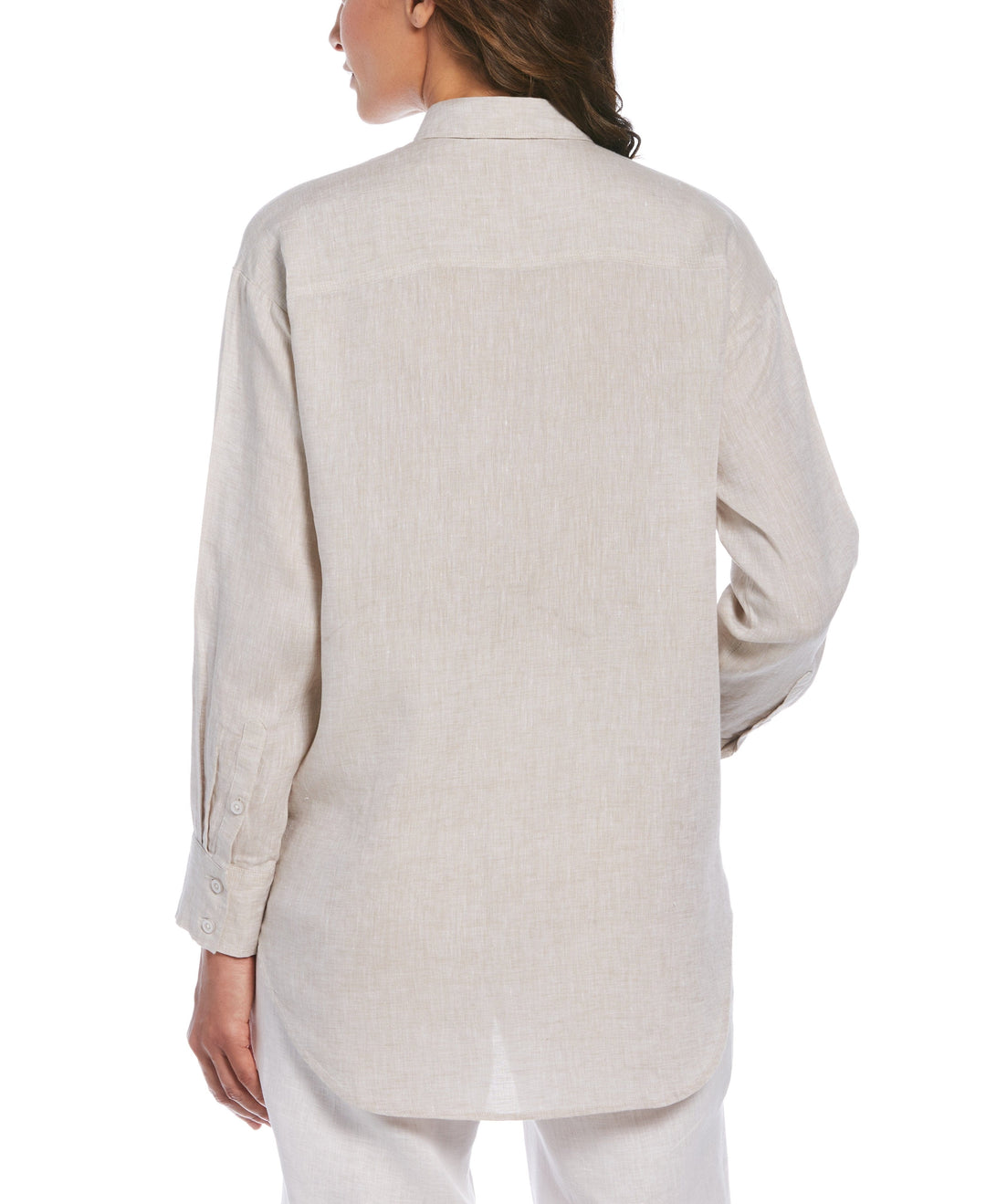 Two-Tone Yarn-Dyed Linen Blouse--Cubavera