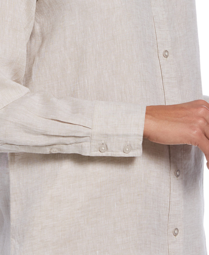 Two-Tone Yarn-Dyed Linen Blouse--Cubavera