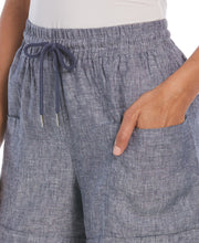 Wide Leg Drawstring Linen Short--Cubavera