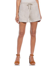 Wide Leg Drawstring Linen Short-Natural-M-Cubavera